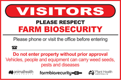 Farm Biosecurity Gate Sign – aluminum medium