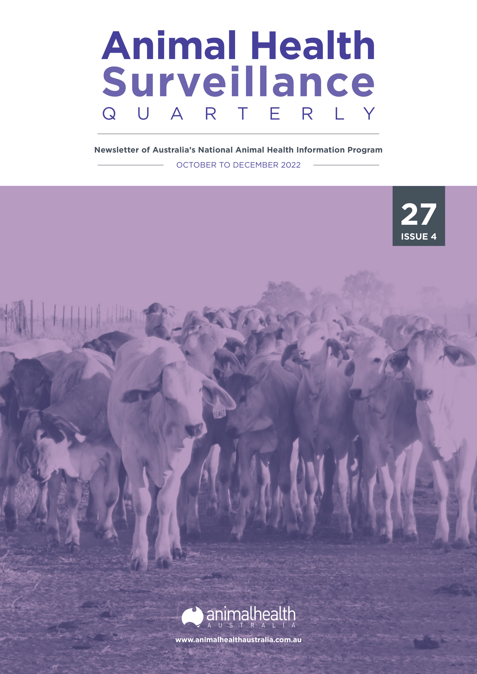 Animal Health Surveillance Quarterly Report Animal Health Australia